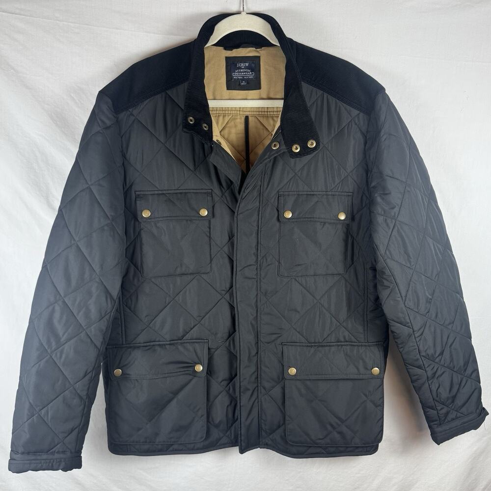 J.Crew Grayson Quilted Black Field Jacket Men’s XL Outdoor Hiking Casual Coat